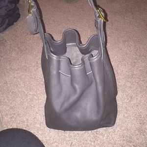 Gray Long scrunched shoulder bag